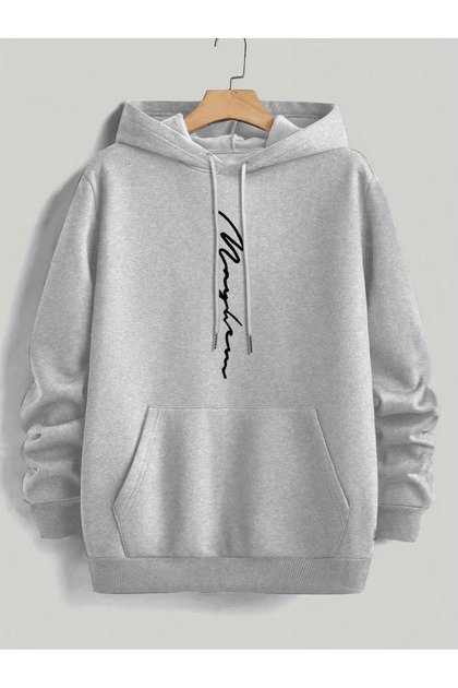 Minimalist Vertical Script Hoodie