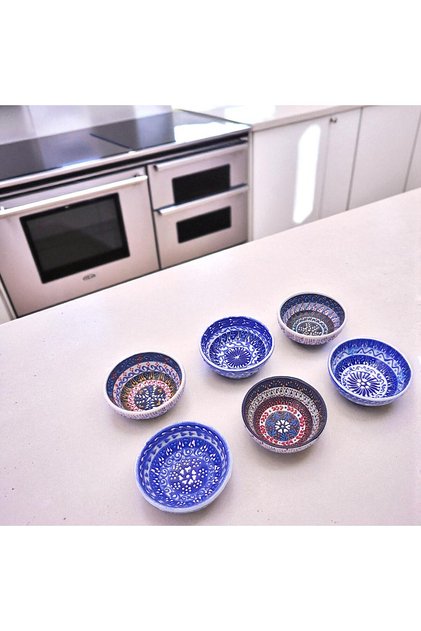 Hand-Painted Ceramic Bowl World, Sauce, Snack, Jam Bowls, 10 Different Models, 8 cm
