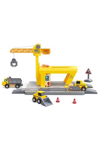 Jucarie din lemn - Set constructii macarale feroviare, copii varsta 3 ani+,6 ani+,8 ani+