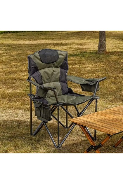 Waves Digital Folding Camping Chairs with Cooler Bag, Portable Lawn Chair
