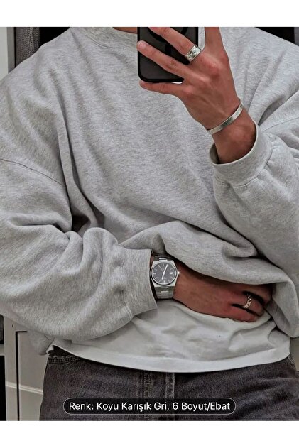 PREMİUM KALİTE Unisex Bisiklet Yaka Sweatshirt