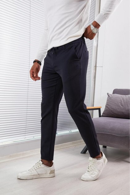 Erkek Kışlık Jogger Pantolon Gabardin Kumaş Rahat Ve Kalın Kumaş Likralı Bel Lastikli Rahat Ve Şık