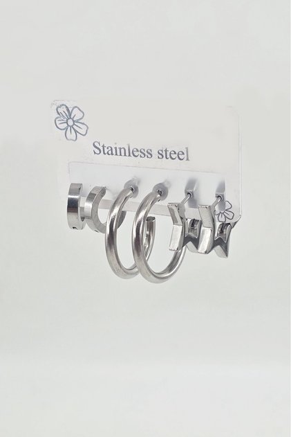 Women's 316 L Stainless Steel Anti Allergenic 6-Piece Earring Set