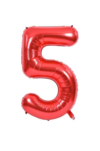 İstoç Red Color Number Foil Balloon 100 cm - 5