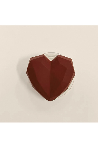 Popsocket 3D Geometrik Bordo Kalp Modeli – Yapışkanlı Telefon Tablet Tutacağı ve Standlı Tasarım