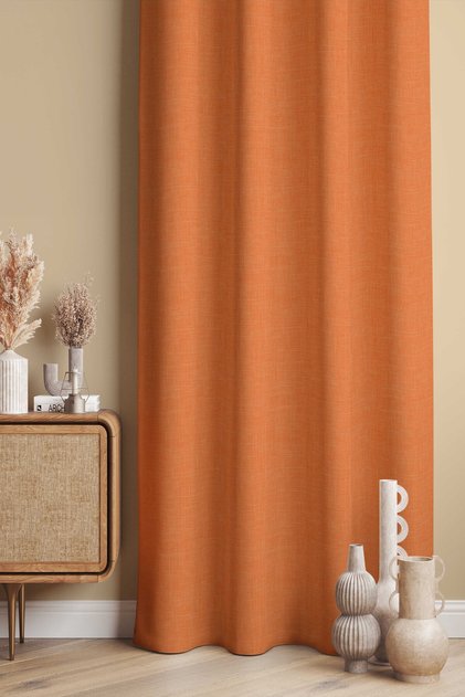 Fon Perde - Linen Look - Linen Look Digital Printed Suede Fabric - 140*280 cm