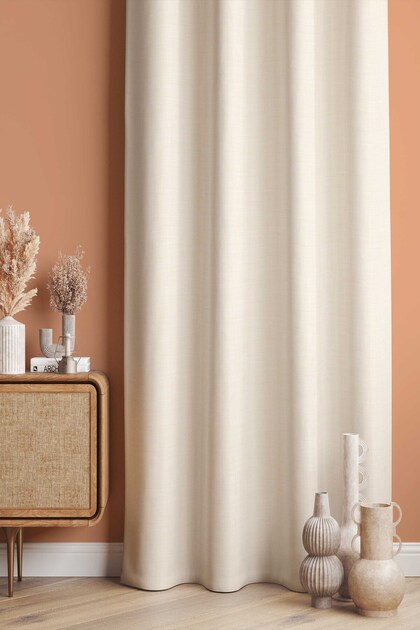Fon Perde - Linen Look - Linen Look Digital Printed Suede Fabric - 140*280 cm