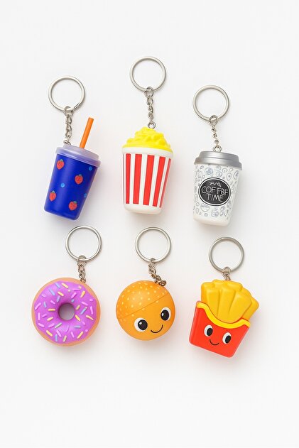 サプライ・アクセサリ・グッズ Mk4 keyfisepet en keyifli sepet Squishy Fast Food Temalı Anahtarlık