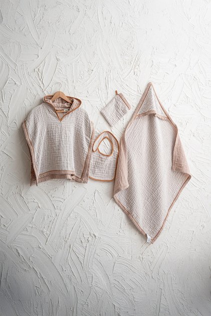 Melinda Terra 100% Organic Cotton Muslin 4 Piece Baby Poncho Set
