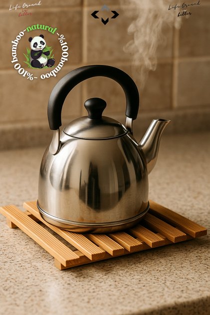 100% Natural Bamboo Trivet Heat Resistant Pot, Teapot Serving Mat Decorative Pallet Presentation Tray