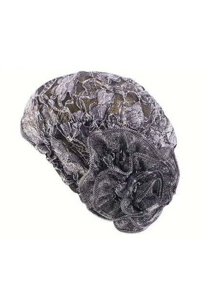 Vintage, Lace Stretchy Hat with Large Flowers