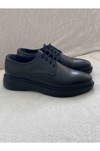 Thick Sole Skin Leather Daily Shoes Poly Sole Stylish Thick Sole Word Wedding Engagement Shoes