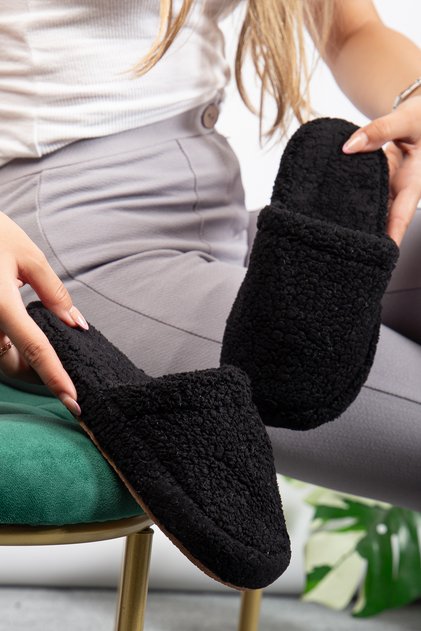 Women's Plush Wool Fabric Silent Sole Lightweight Soft House Slippers