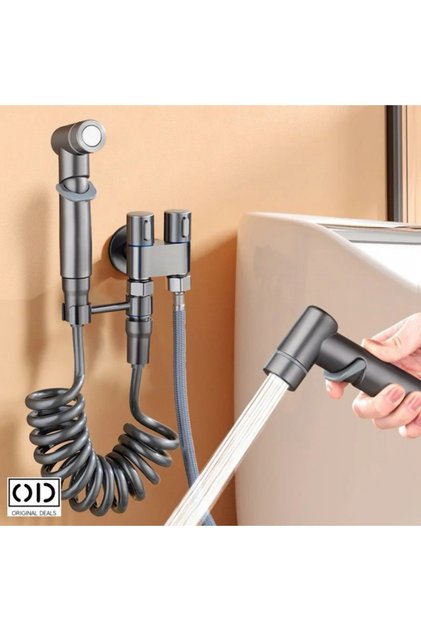 Adaptor pentru cap de duș pentru bideu sau vas de toaletă cu furtun extensibil