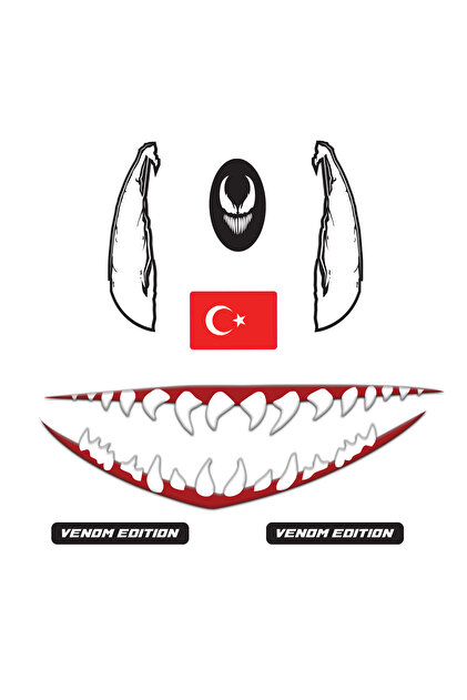 Redline Grafik Venom Sticker Mondial Drift L Kafa grenaj ve Far