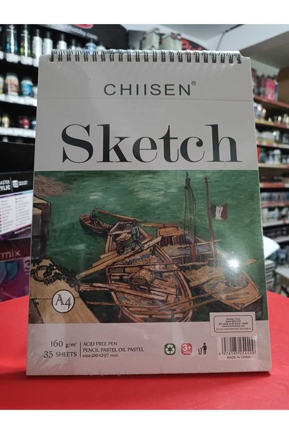 Eskiz defteri A4 ebatı 160gr 35yap. karakalem-pastel-kömür çalışmalarına uygun asitsiz ivory kağıt