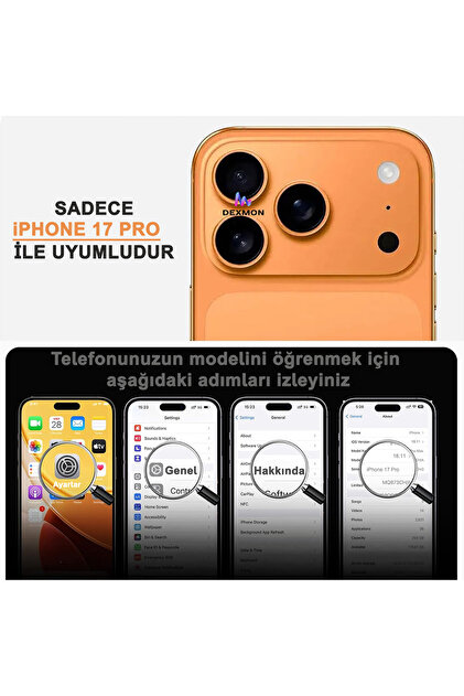 Dexmon iPhone 17 PRO Uyumlu Kılıf Kamera Lens ve Hoparlör Toz