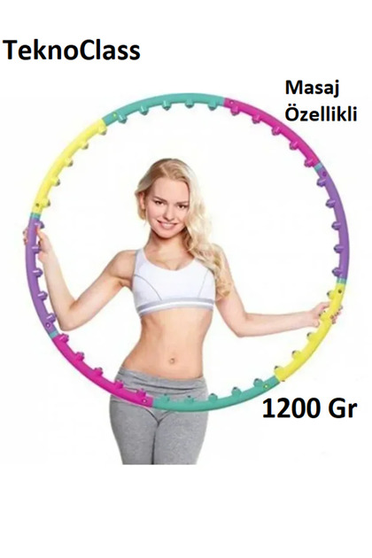Masajlı Egzersiz Çemberi 8 Parça Çember Hulahop 98 Cm 1200 Gr Ağırlıklı Hula Hoop