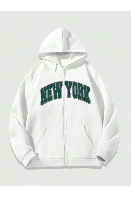 Unisex Zippered Hooded Sweatshirt - Printed