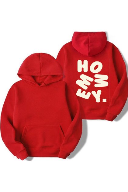 New Season Hommey. Printed 3-Ply Cotton Hooded Sweatshirt