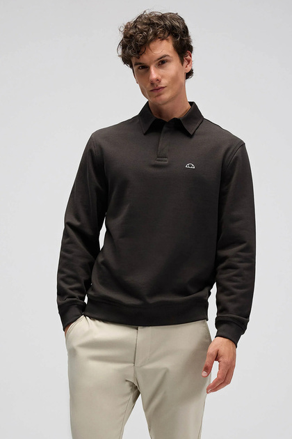 Logolu Pamuklu Regular Fit Düğmeli Polo Yaka Sweat Erkek POLO YAKA SWEAT EM607