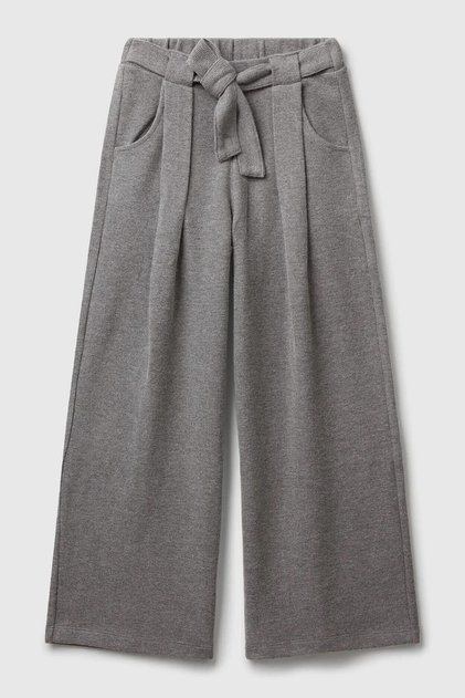 Cotton Relaxed Fit Wide Leg Pants Girls' Trousers 3Uodcf06F