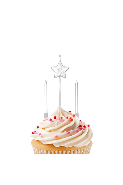 Starry Birthday Candle Set -White-
