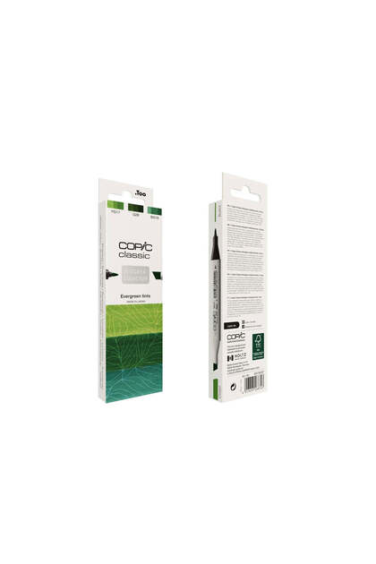 Classic, Designer Collection, set 3 markere Evergreen Tints