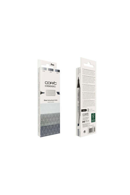 Clasic, Colecție Designer, Set 3 Markere Nuanțe Structură de Oțel