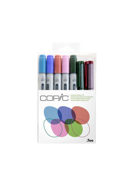 Set Ciao 5 markere + 2 markere multiliner Doodle Kit Nature