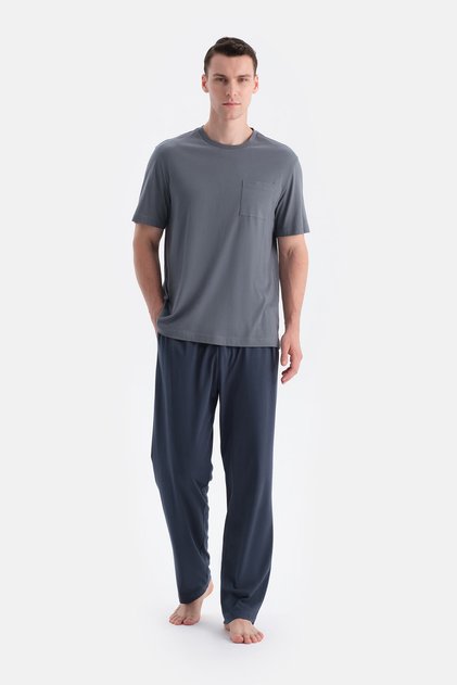 Indigo Pocket T-Shirt and Pants Set