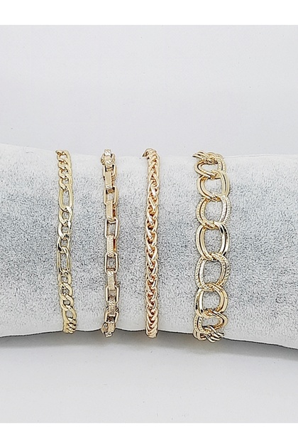 4-Piece Chain Bracelet Set