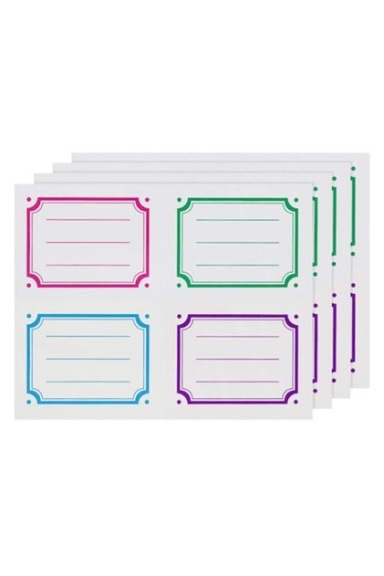 Etichete autoadezive multicolore clasice, 7x5,5 cm, set de 40 de bucăți