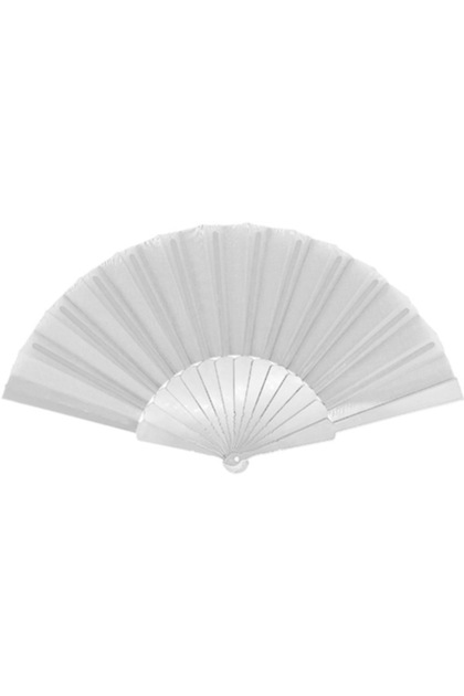 Evantai pliabil cu mâner din plastic, 23x2x4 cm, alb