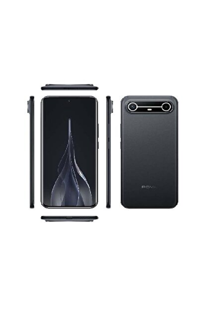 هاتف POVA Slim 5G ثنائي الشريحة، لون أسود رائع، ذاكرة وصول عشوائي (RAM) سعة 8 جيجابايت، وذاكرة تخزين داخلية سعة 256 جيجابايت، وشبكة الجيل الخامس - إصدار الشرق الأوسط