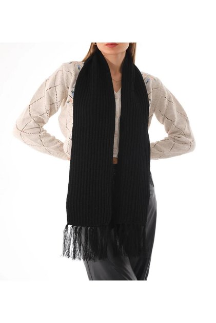 Black Women's Thessaloniki Knitted Scarf, Knitted Scarf, Valentine's Day Gift