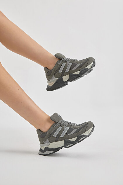 Tonny Black Unisex Füme Gri Poli Taban Anorak Desenli Yüksek Taban