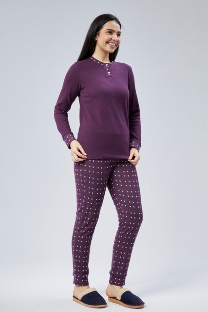 Mooncover Women's Winter Pajama Set - Purple