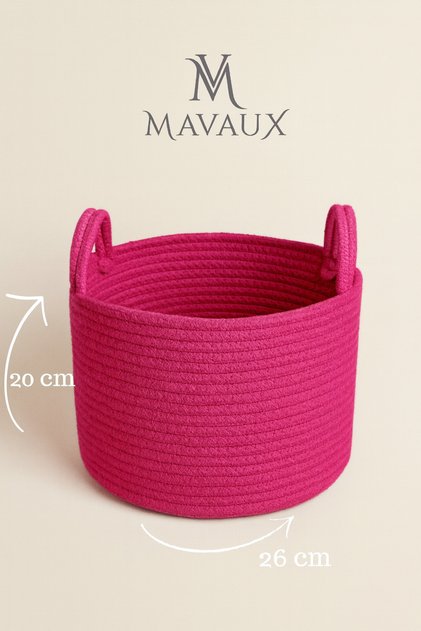 Natural Handwoven Wicker Jute Basket 20X26 cm – Decorative, Multi-Purpose, Stylish and Durable Storage Basket