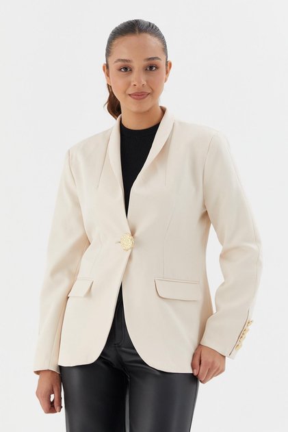 Gold Accessory Buttoned Jacket Bag