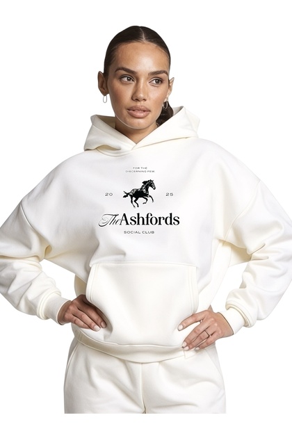 Unisex Ashford Horse Colorful Custom Printed Cotton Oversize Hooded Sweatshirt