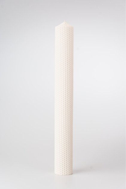 Lumanare cununie si botez tip fagure alb de H40 cm-D5cm