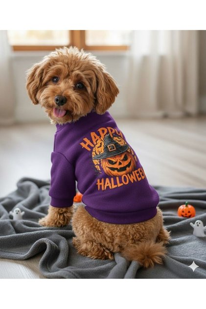 Halloween Pumpkin Print Dog Outfit Cat Dog Sweat