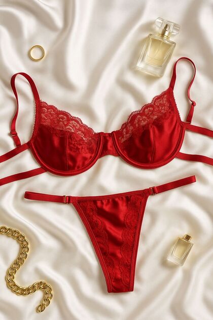 Set sutien din satin Amora