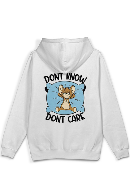 Cat Back Printed Hooded Half Oversized Sweatshirt White Hoodie 1381