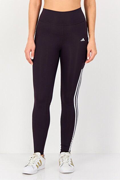 Women Tight Fit Brand Logo Training Leggings, Dark Purple