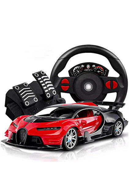 Кола с дистанционно управление, модел Bugatti, с педали и волан, спортен дизайн, идеален подарък за дете