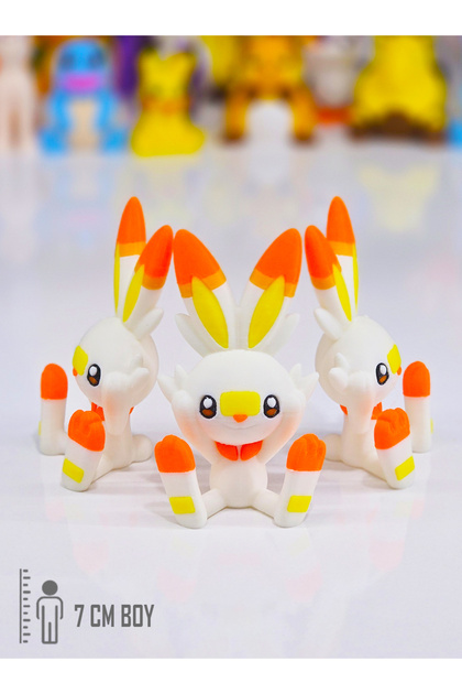 Pokemon Scorbunny Figürü Pokemon Karakter Figür Oyuncakları 7 Cm (1 Adet)