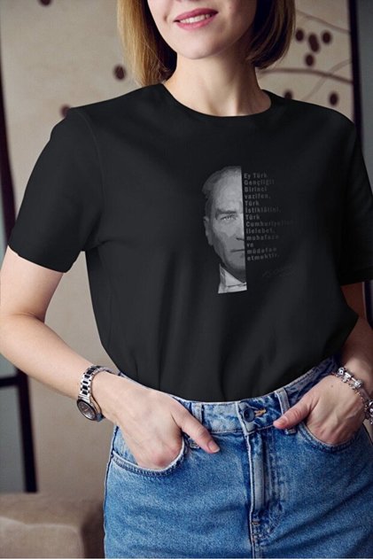 Unisex Ataturk and Youth Address Printed T-Shirt 23 April 29 October 10 November Special Days