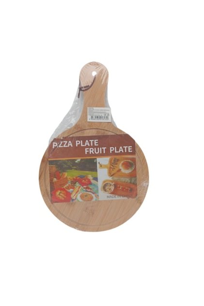 Tocător de pizza din bambus, rotund cu mâner, diametru 30 cm